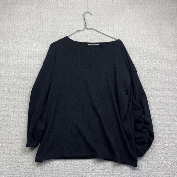 InWear In Wear Copenhagen Women Sz XL Pleated Long Sleeve Top Textured Casual - Picture 1 of 15